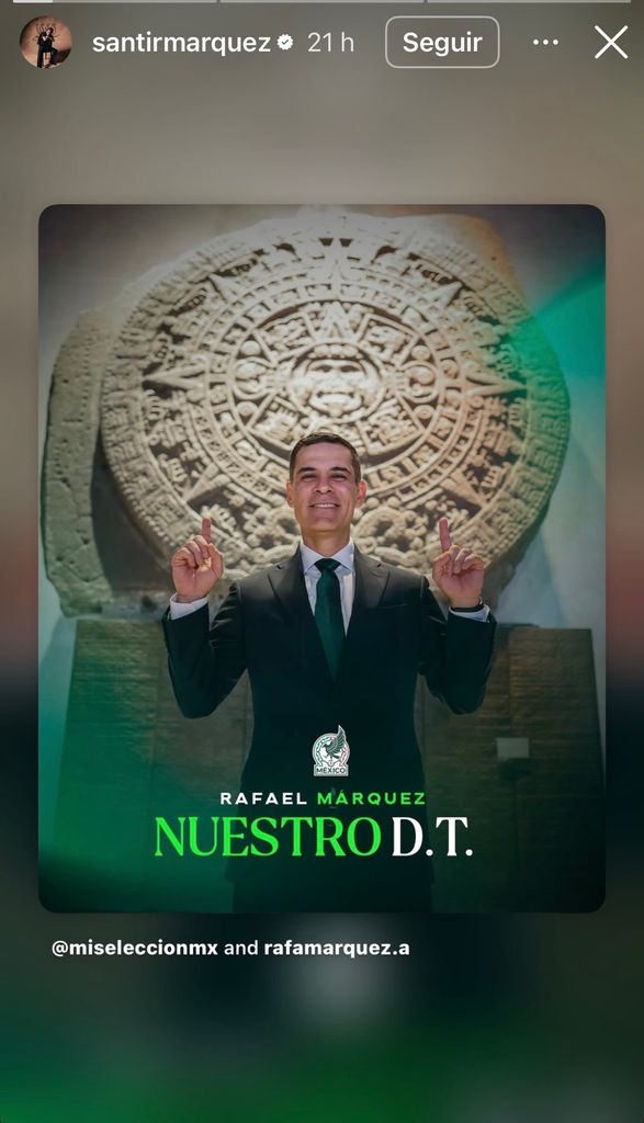 Santiago, el hijo mayor de Rafa Márquez y Adriana Lavat, compartió el anuncio oficial del nombramiento de su padre como director técnico de la Selección Mexicana.
