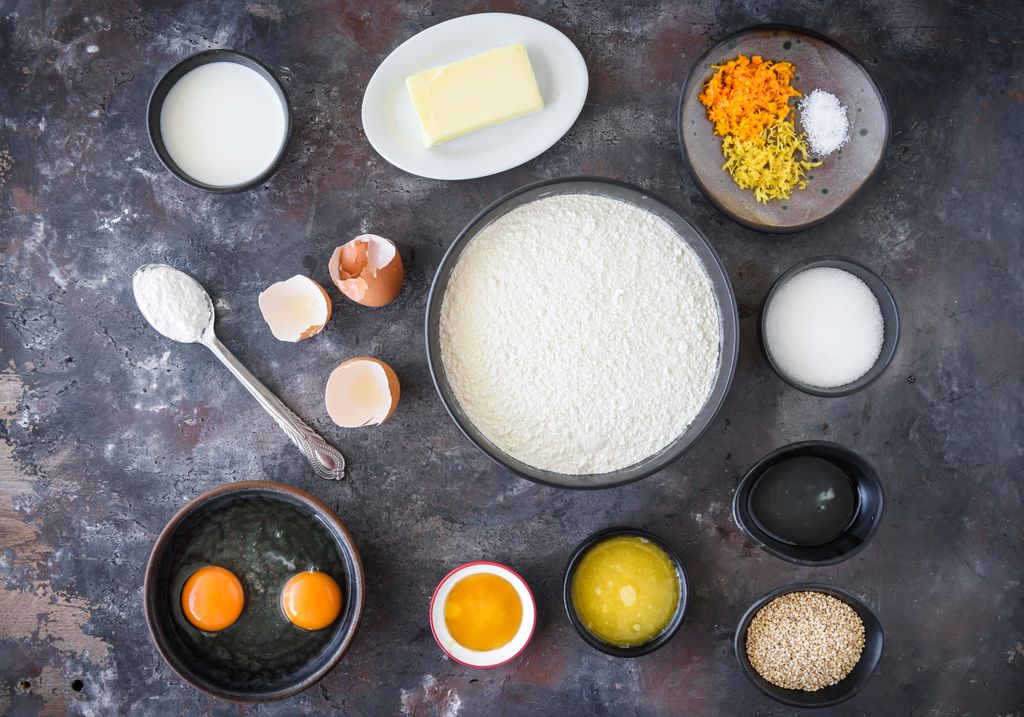 Ingredientes para hacer unas ricas 'Koulourakia'