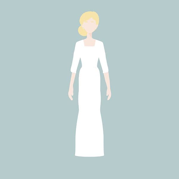vestido de novia recto