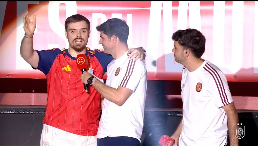 Ibai Llanos en la celebración del Mundial en Madrid