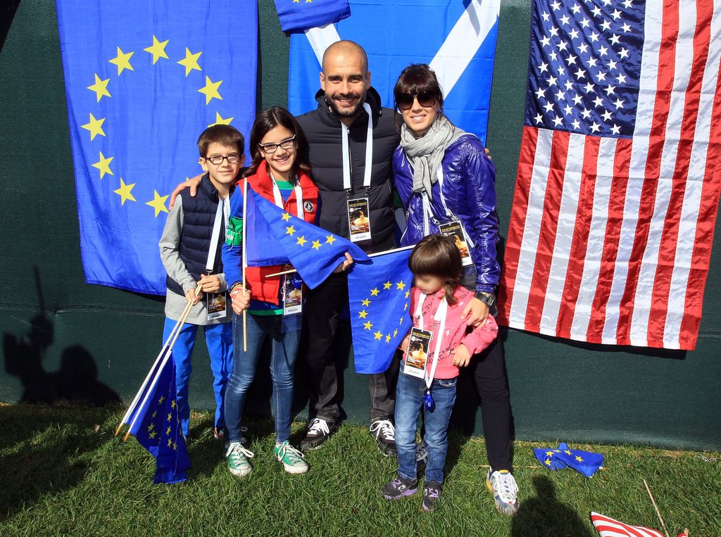 Pep Guardiola y su familia