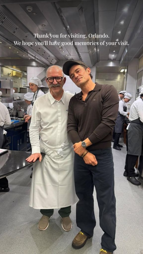 Orlando Bloom junto a chef Pedro Subijana
