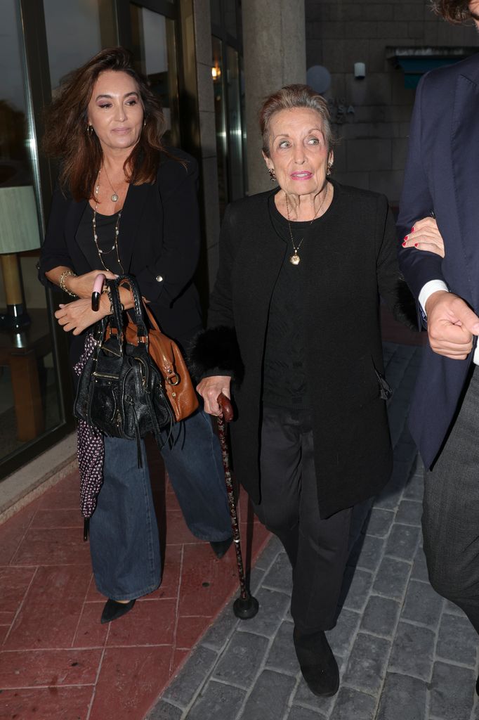 Marian Camino y Mari Angeles Sanz asisten a l tanatorio de Tres Cantos en Madrid tras el fallecimiento de la Marquesa de la Vega de Anzo