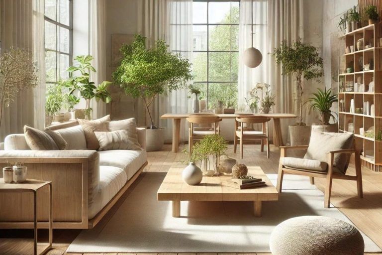 Salón de estilo orgánico moderno