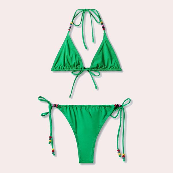 Bikini abalorios verde Mango outlet