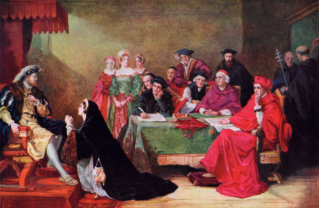 “The Trial of Queen Catherine”, pintado en el siglo XIX por Henry Nelson O’Neil