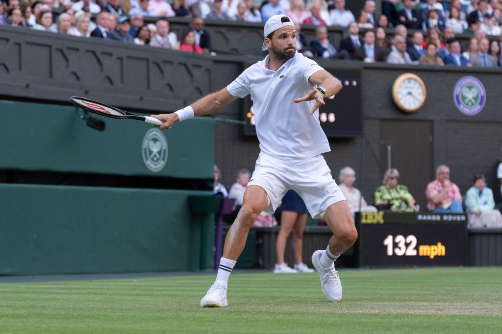 Grigor Dimitrov en el octavo día de Wimbledon 2025 en el All England Lawn Tennis and Croquet Club en Londres.