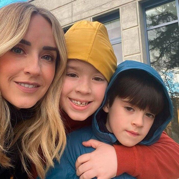 Jimena Pérez y sus hijos