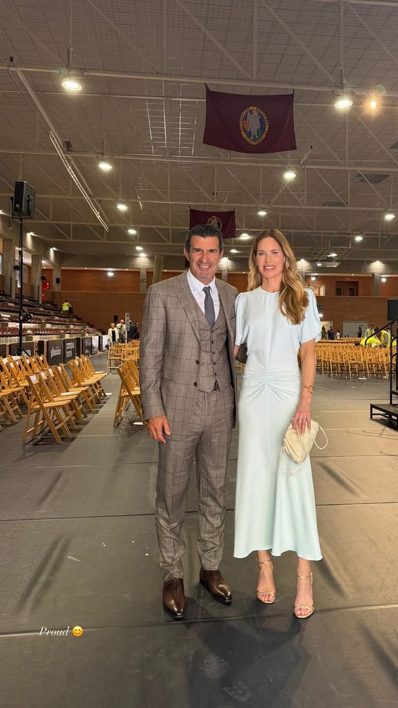 Luís Figo y Helene Svedin, en la graduación de su hija Daniela