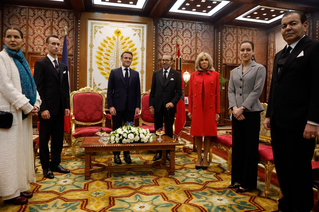 Primer plano de Lalla Khadija en la visita del matrimonio Macron