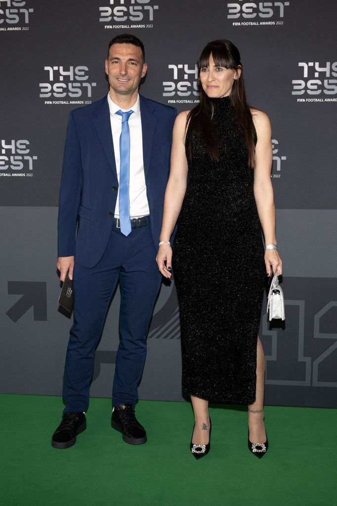Lionel Scaloni y Elisa Montero en la gala Best FIFA en 2023