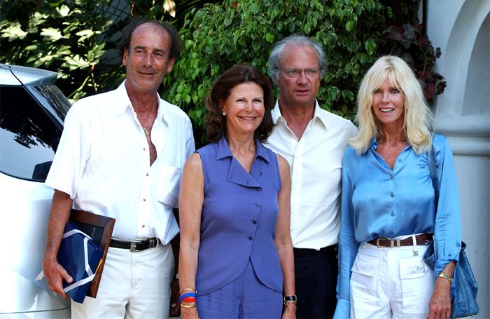 Gunilla von Bismark y Luis Ortiz con los reyes de Suecia