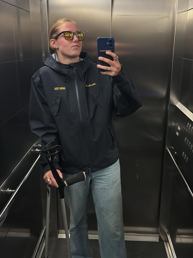 Naia Ocio en el ascensor de su casa