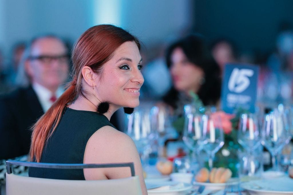 Leire Martínez durante la cena