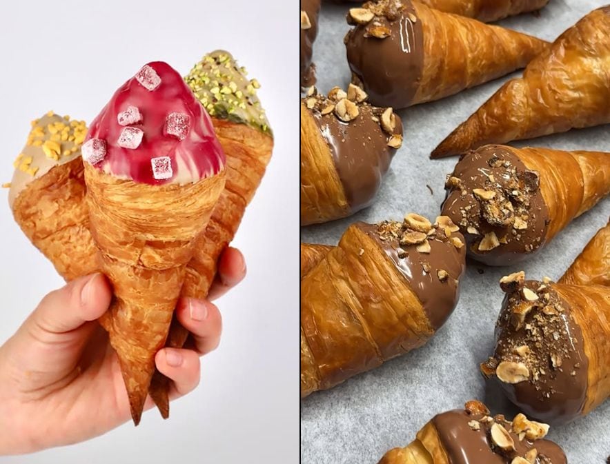 Los croissants con forma de cono, uno de los productos más emblemáticos de L'Atelier.