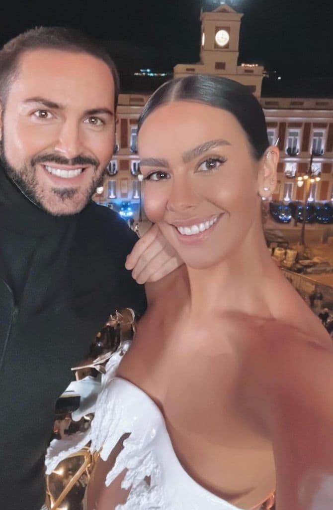 Cristina Pedroche con su peluquero, Óscar Lozano