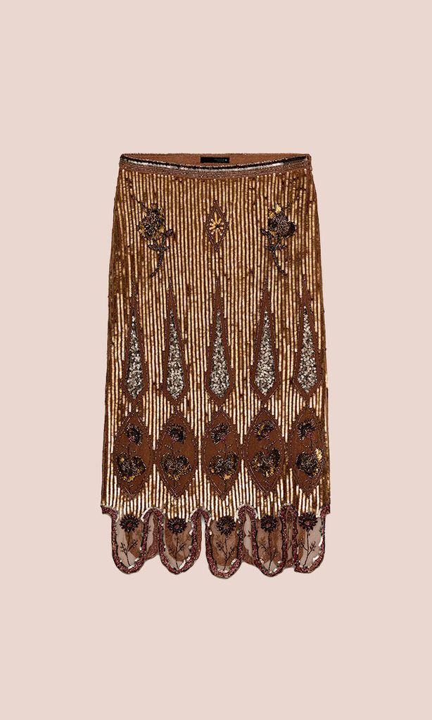 Falda con bordados de lentejuelas (185 euros)