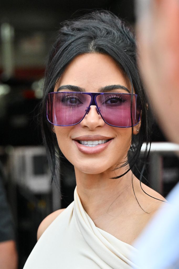 Kim Kardashian acompañó y alentó a su novio, Lewis Hamilton