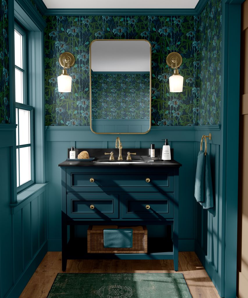 Baño decorado en  verde