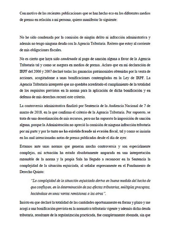 Carmen Martínez-Bordíu explica en un comunicado su situación judicial con Hacienda 