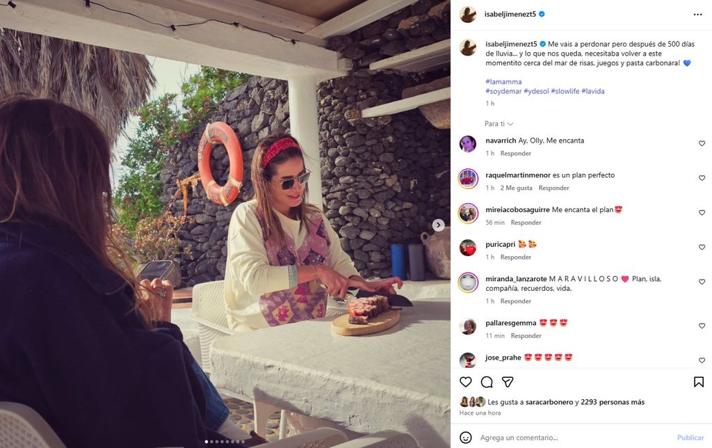 Sara Carbonero responde al post de su amiga Isabel Jiménez con un 'me gusta'