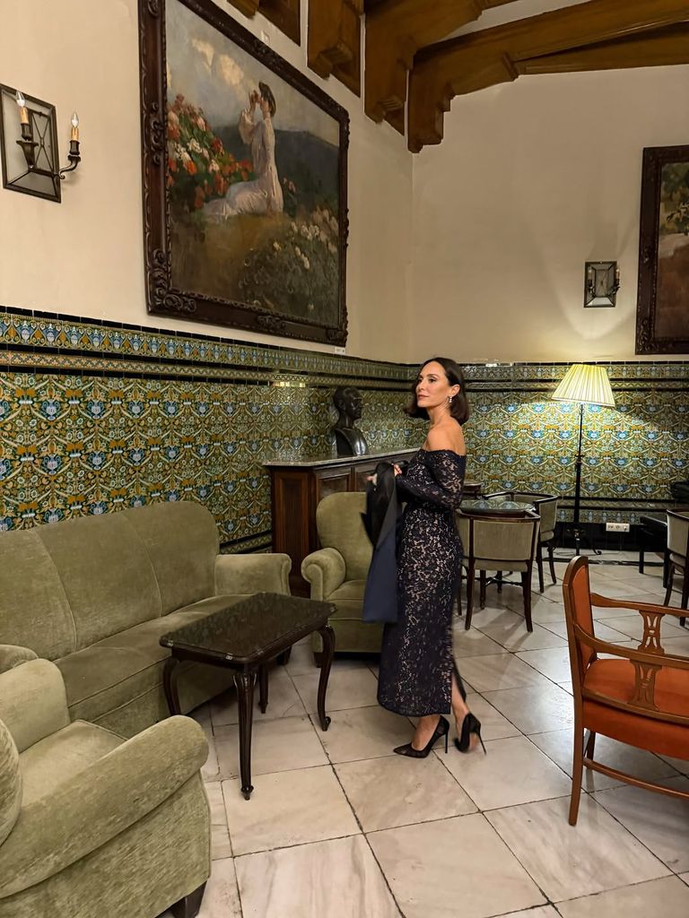 Tamara Falcó en la boda de María Luisa Arróspide y Hugo Hernández-Mancha en Córdoba. 