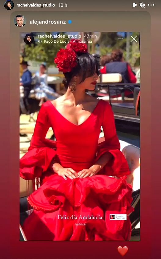Rachel Valdés vestida de flamenca