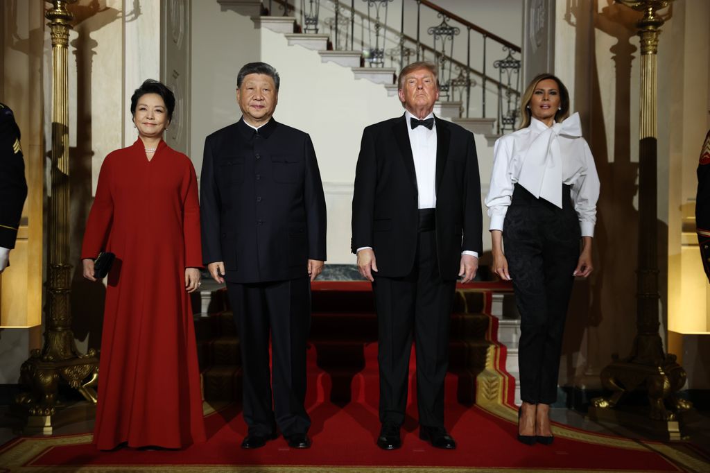 Donald y Melania Trump encabezaron la cena de Estado en honor al presidente de China, Xi Jinping y su esposa Peng Liyuan.