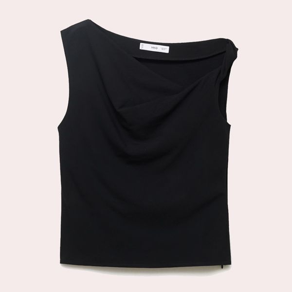 Top asimétrico tirante drapeado