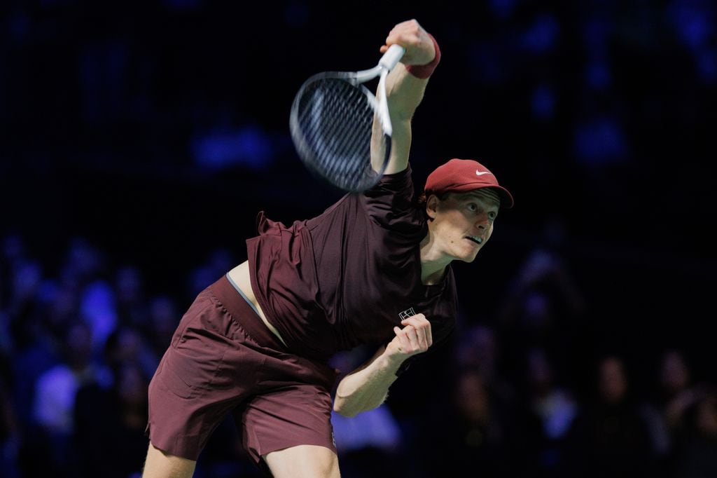 Sinner, durante la final que le enfrentó a Auger-Aliassime