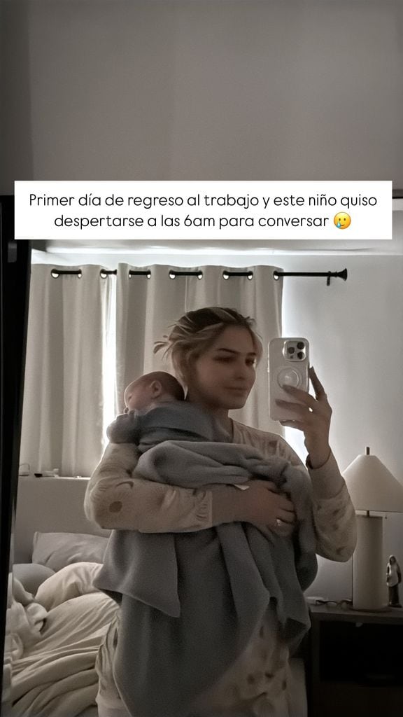 Migbelis Castellanos regresó esta semana al trabajo, separándose por primera vez de su bebé