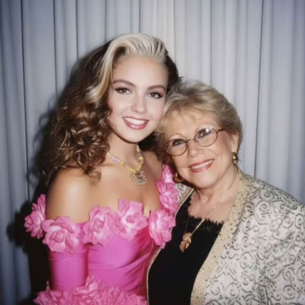 A través de IA, Thalía hizo esta foto con su mamá.