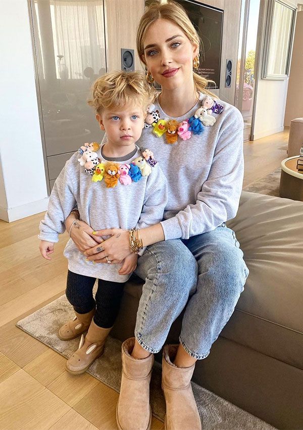 Chiara Ferragni viste a juego con su hijo Leo a días de dar a luz por segunda vez