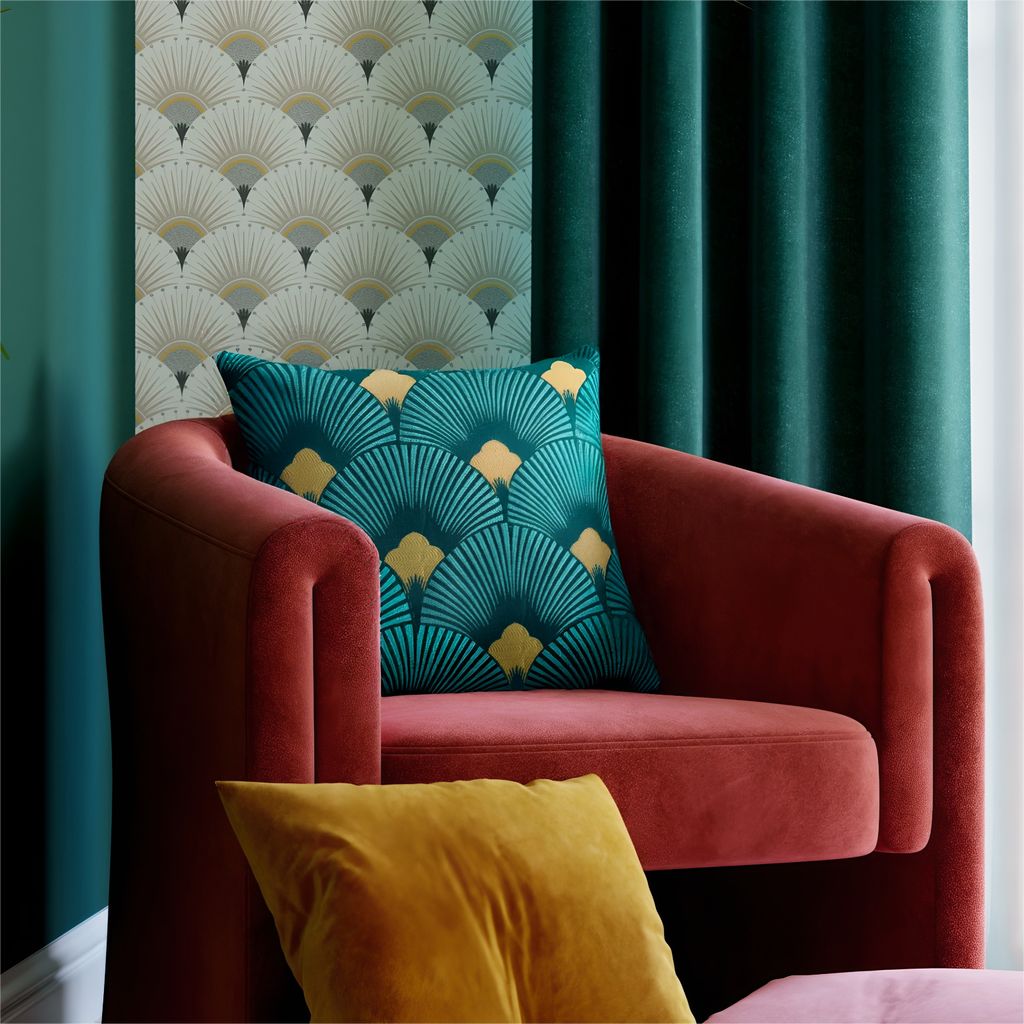 Cojín con estampado art deco