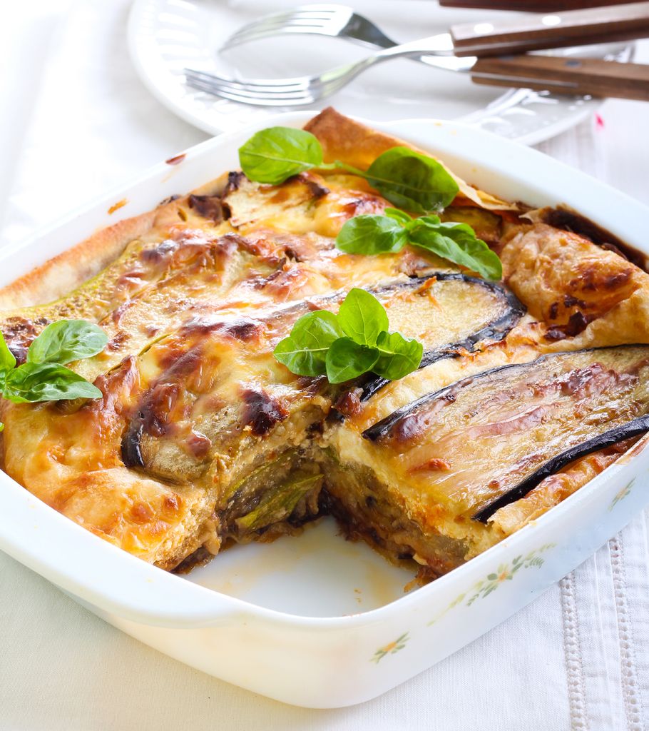 Lasaña vegetal de berenjena.