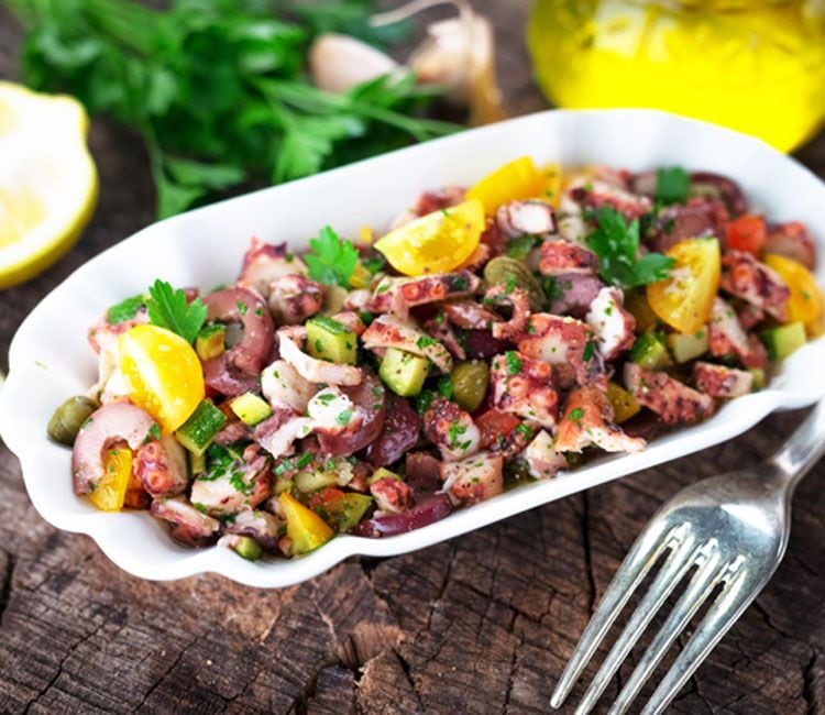 Salpicón de pulpo y calabacín