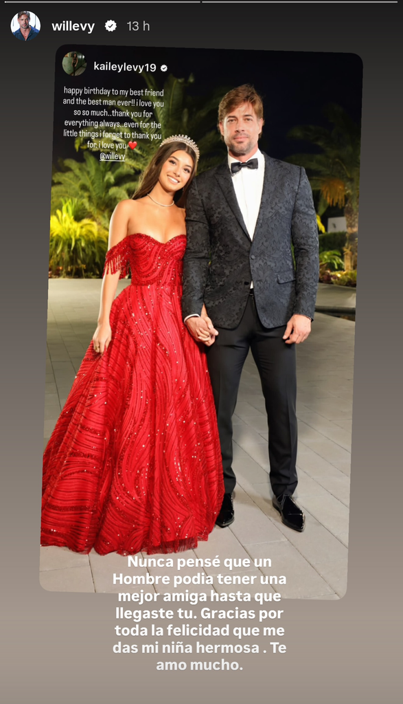 Kailey Levy compartió un lindo recuerdo junto a su padre.