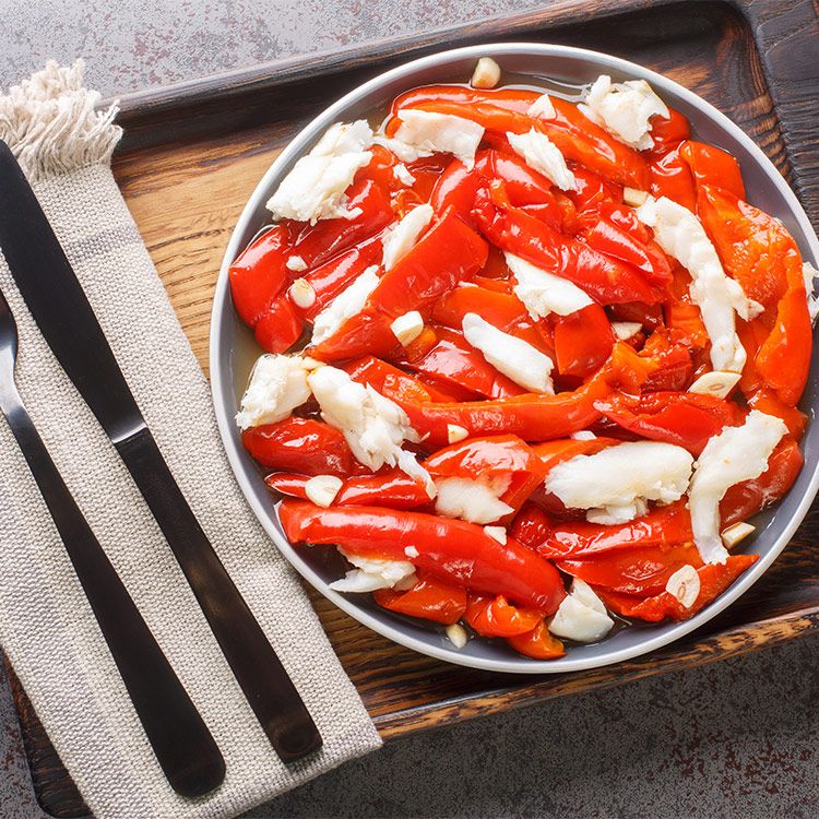 Pimientos con bacalao