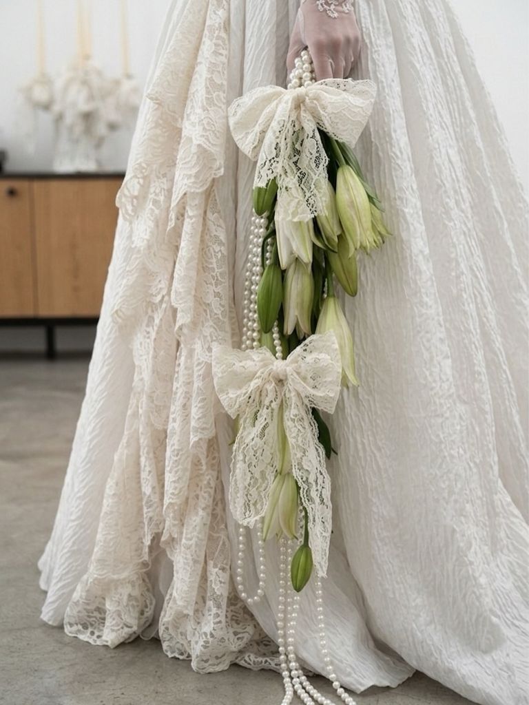 Ramos de novia con perlas lazos