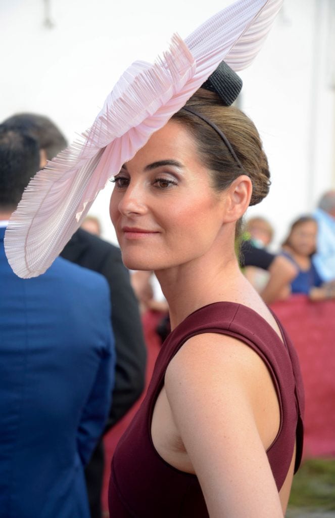 Rosario Domecq en la boda de Diego Ventura y Rocío Pérez en La Puebla del Río, 2016.