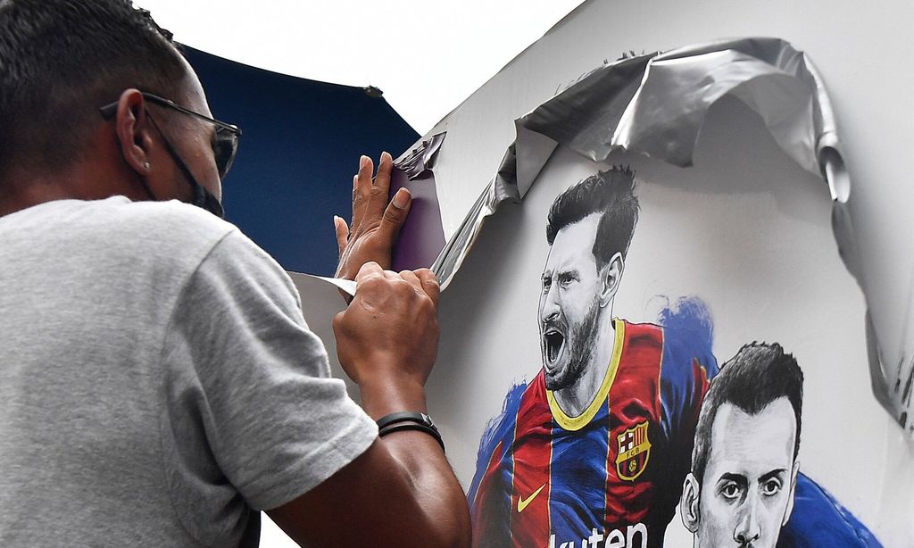 foto de messi en camp nou