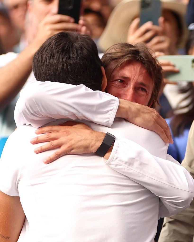 Carlos Alcaraz y Juan Carlos Ferrero durante uno de sus partidos