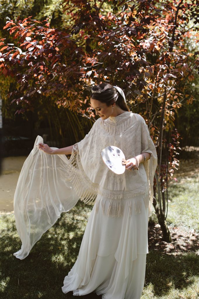 Vestido de novia con salida de teatro siglo XIX
