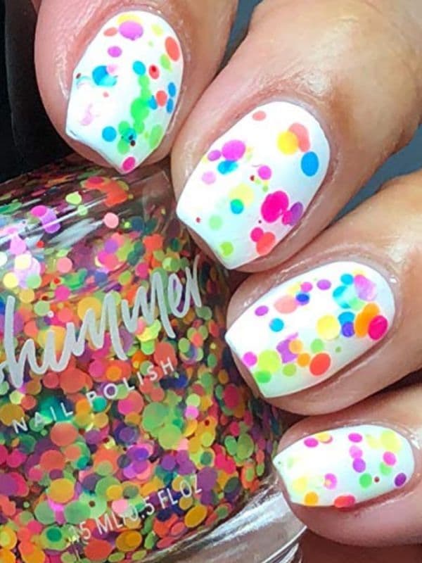 Esmalte para uñas con diseño confeti KBShimmer Bath & Body Upside Round