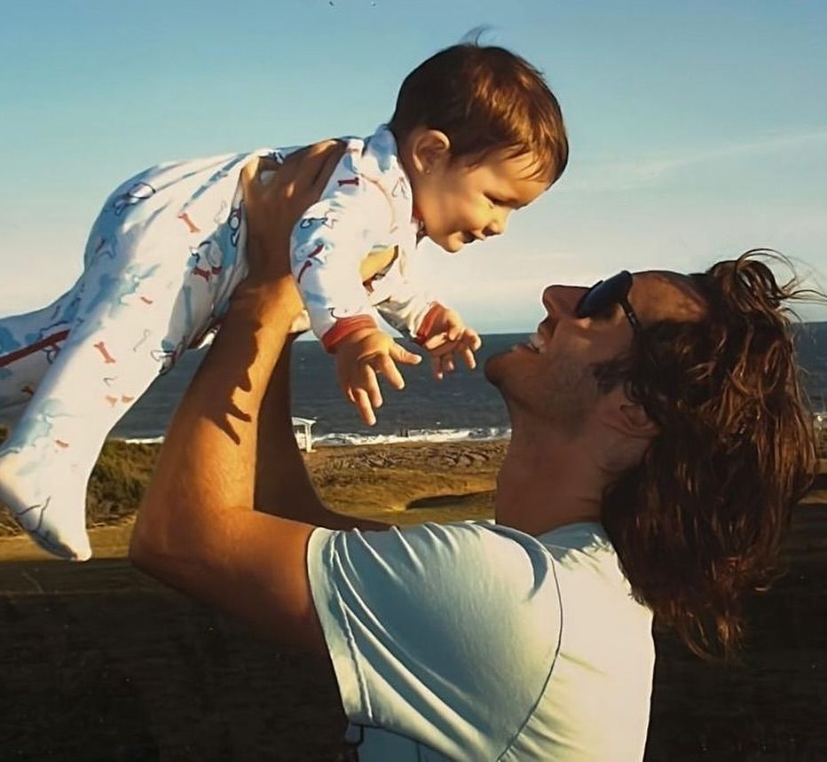 El actor con su hija Blanca cuando era un bebé