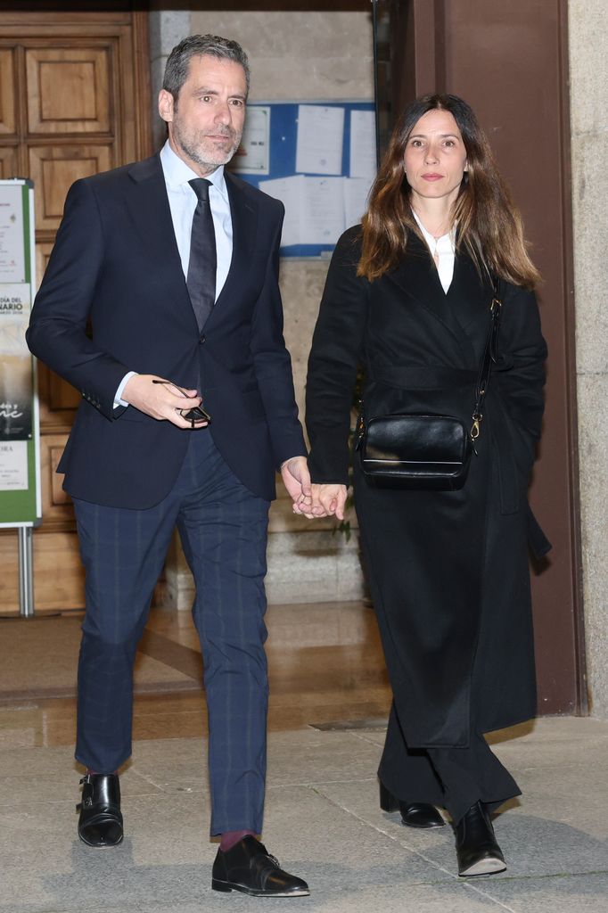 Borja Sémper y Barbara Goenaga en el funeral de Fernando Onega