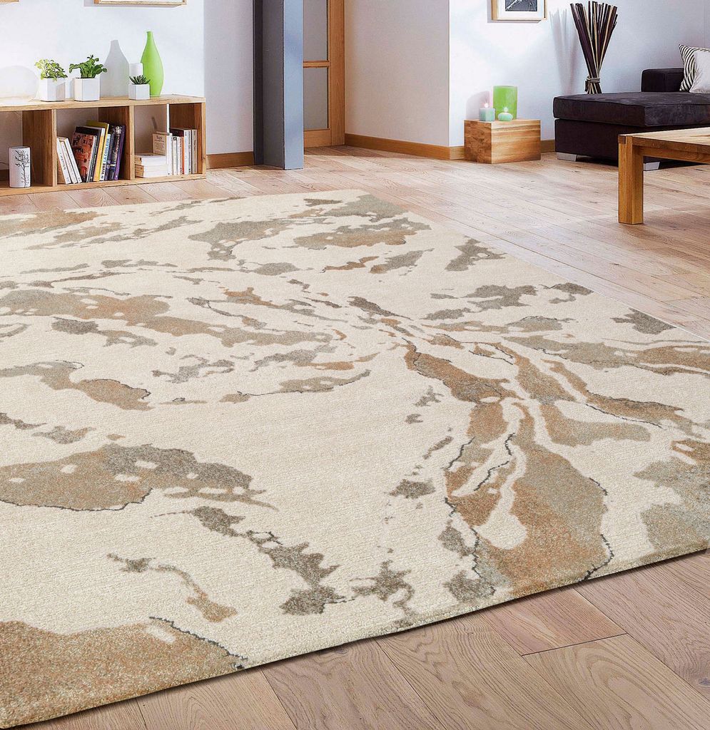 Alfombra con patrón que simula vetas de piedra natural