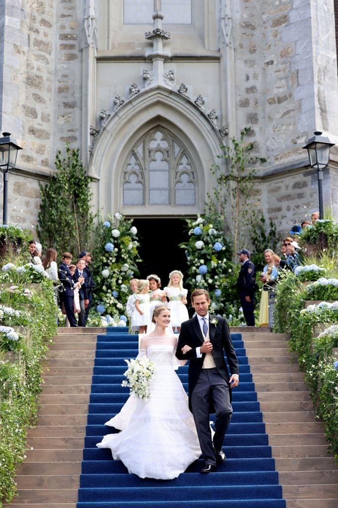 La princesa María Carolina de Liechtenstein con su marido Leopoldo Maduro Vollmer en el día de su boda 