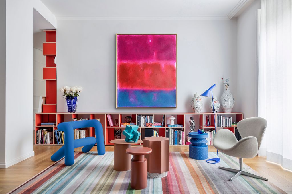 Salón con toques de color
