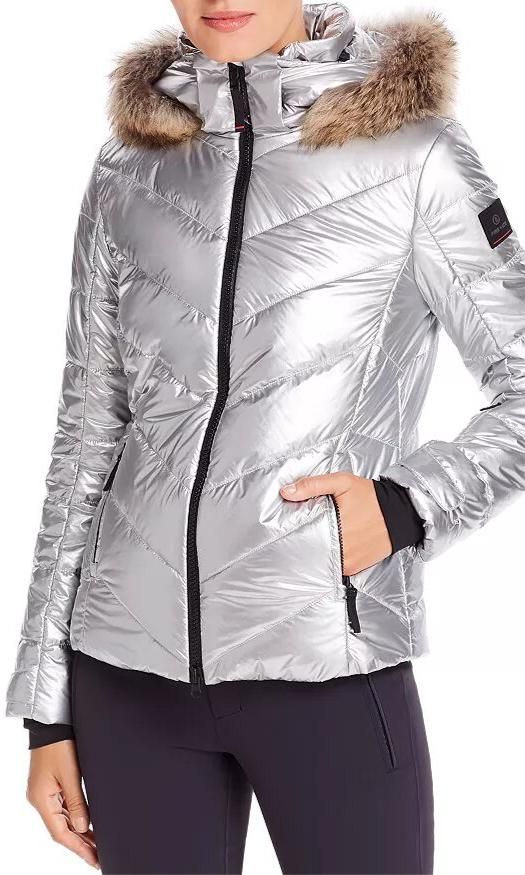 jacket metalica en plateado de bogner fire